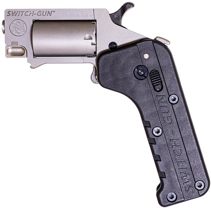 SwitchGun, de Standard Manufacturing el revólver de 9,5cm y 255g (cargado con 5 disparos .22